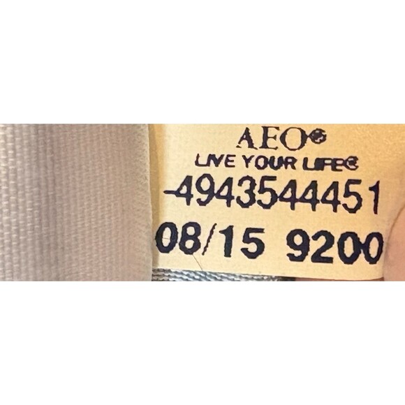 American Eagle TomGirl Jeans Womens 10 Blue Denim Stretch Distressed Button Fly - Picture 10 of 13